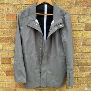 Canali Rain & Wind Tech Wool Silk Jacket Gray